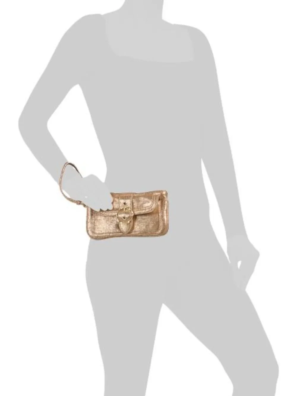 KIM GRAVEL Leather Front Buckle Wristlet